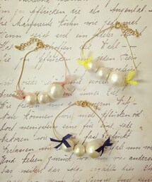 ai design | コットンパールリボン結びブレスレット(ブレスレット)