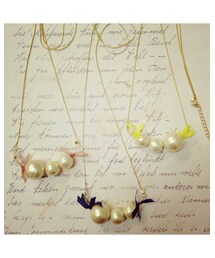 ai design | コットンパールリボン結びネックレス(ネックレス)