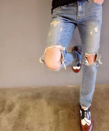 EDO | 雙膝大破壞褲(デニムパンツ)