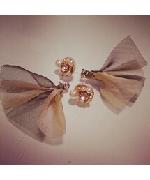 不明 | チュールキャッチピアス
(ピアス（両耳用）)