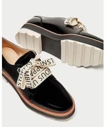 ZARA | テキストレースアップシューズ(ローファー)