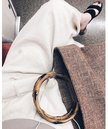 GU | リネンブレンドワイドパンツ(その他パンツ)