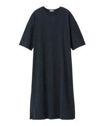 GU | 5分袖 スリットTワンピース L(ワンピース/ドレス)