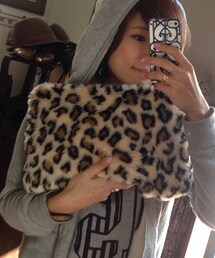 no brand | レオパードファークラッチ(クラッチバッグ)