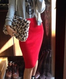 no brand | 赤ニットスカート(スカート)