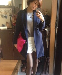 Import & Select | ネイビーのチェスターコート(ステンカラーコート)