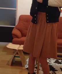 no brand | キャメルのフレアスカート(スカート)