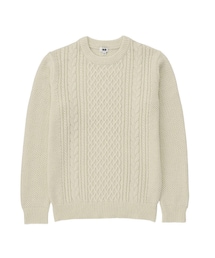 UNIQLO | ヒートテックケーブルクルーネックセーター(MENS)(ニット/セーター)