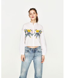 ZARA | ZARA フラワー刺繍シャツ(シャツ/ブラウス)