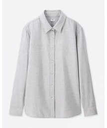 UNIQLO | 灰色法兰绒衬衫(シャツ/ブラウス)