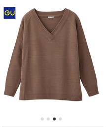 GU | ミラノリブVネックセーター(ニット/セーター)
