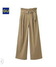 GU | ベルト付きハイウエストワイドパンツ(パンツ)