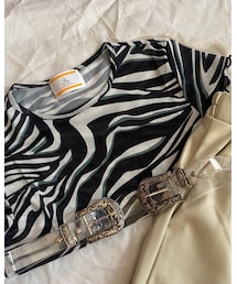 thi's DINER | ゼブラシースルートップス(Tシャツ/カットソー)