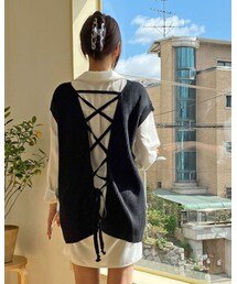 chuu | クロスストラップニットvest_H66407(ベスト)