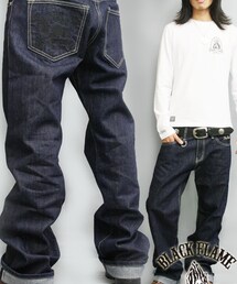 BLACK FLAME | SUGAR SKULL セルビッチデニム(デニムパンツ)