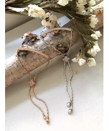 tangers | Row of Crystals Chain Bracelet (Silver)(ブレスレット)