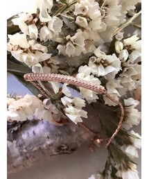 tangers | Row of Crystals Silver Chain Bracelet (Rose Gold)(ブレスレット)