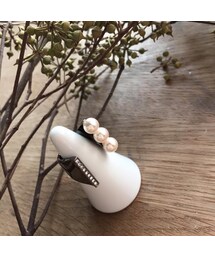 tangers | Trio Pearls & Crystals Open Cuff Ring(リング)