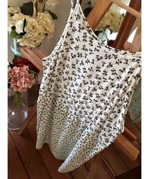 tangers | Floral Bottom Pleated Slip (White)(ワンピース)