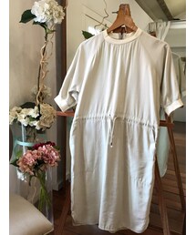 tangers | Ribbed Collar & Cuffs Drawstring Dress(ワンピース)