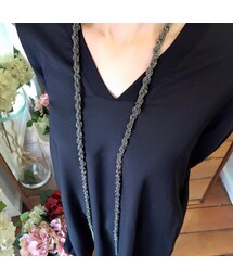 tangers | Twisted Dark Silver Tie Necklace(ネックレス)