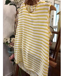 tangers | Stripey Chiffon Tank (Yellow)(タンクトップ)