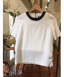 tangers | Contrast Crew Neck Laced Seams Top(Tシャツ/カットソー)
