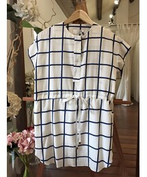 tangers | Grids Drawstring Woven Cotton One Piece (チュニック)