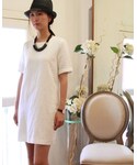 tangers | Texturised White Shift Dress(One piece dress)