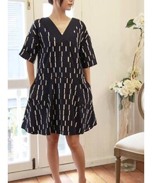 tangers | V-Neck Dashes A-Line Dress(ワンピース)