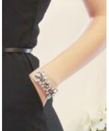 tangers | Encrusted Gems Elastic Bracelet (Beige)(ブレスレット)