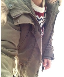 アウターを着たバージョン | しまむらとolive des oliveのコラボ(モッズコート)