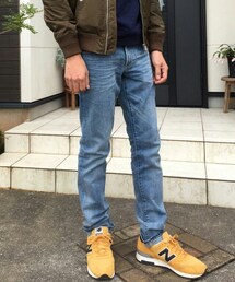 UNIQLO | MEN セルビッジレギュラーフィットストレートジーンズ(デニムパンツ)