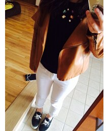 earth music&ecology | 革ジャン ブラウン(スタジャン)