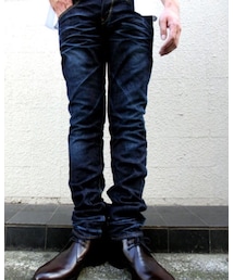 DeeTA | オリジナルセルヴィッチデニムをフル活用し、2011年限定生産されたJPシリーズを思わすバックポケットの豪快なセルヴィッチ使い。(デニムパンツ)