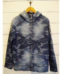 DELAY by Win & Sons | DELAY by Win&Sons　HEAVY KNT DENIM Hoodie　インディゴカモ。生地がしっかりした、ありそうでなかなかないパーカー。見つけて衝動買いした一品。(パーカー)