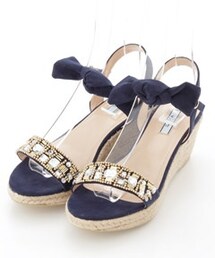 EVOL | 【ILIMA】ビジューウエッジリボン取り外しサンダル(サンダル)