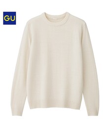 GU | タッククルーネックセーター（長袖）(ニット/セーター)