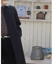 古着 | ○うっすらグレンチェック ○黒と紺の間くらいの色(ステンカラーコート)