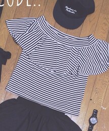 Chico | ボーダーオフショル(Tシャツ/カットソー)