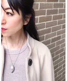 two ply フェザーネックレス着用 | ネックレス