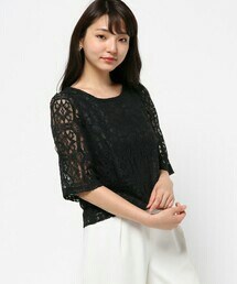 ROSE BUD | LBL-15209  3/4SLV ROUND/N P/O BLOUSE(シャツ/ブラウス)