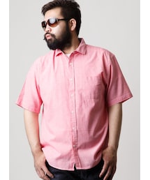 QZILLA by Mr.Bliss | 【大きいサイズメンズ】ソフトタッチ綿麻半袖シャツ[2L/3L/4L](シャツ/ブラウス)