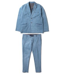 QZILLA by Mr.Bliss | ストレッチ機能デニムセットアップ 上下セット テーラードジャケット(セットアップ)