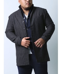 QZILLA by Mr.Bliss | ツイードウールイタリアン襟ハーフコートチェスターコート(チェスターコート)