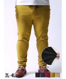 QZILLA by Mr.Bliss | 【大きいサイズメンズ】感激ストレッチカラーウエストゴムスキニーチノパン 2L/3L/4L(チノパンツ)