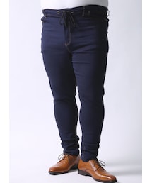 QZILLA by Mr.Bliss | 【大きいサイズメンズ】感激ストレッチカラーウエストゴムスキニーチノパン 2L/3L/4L(チノパンツ)