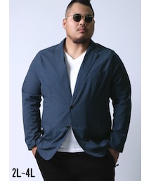 QZILLA by Mr.Bliss | 凸凹サッカーリップル加工テーラードカジュアルスーツ2L/3L/4L/(テーラードジャケット)