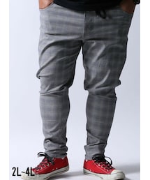 QZILLA by Mr.Bliss | 感激パンツグレンチェックスリムテーパードチノパン(チノパンツ)