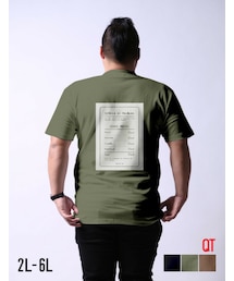 QZILLA  by Mr.Bliss | QT(キューティ)背面プリント0カロリーメニューＵネック半袖Tシャツ(Tシャツ/カットソー)